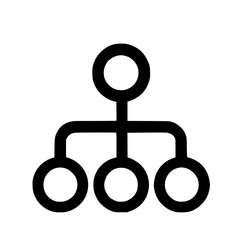 Poster - Simple Outline Hierarchical Organization Chart Structure Shape Icon Symbol