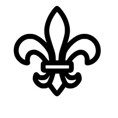 Poster - Minimalist Outline Black and White Fleur De Lis Symbol Shape Icon
