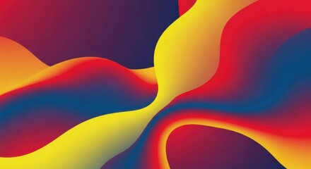 Poster - Vibrant Flowing Waves Abstract Background Gradient Colors