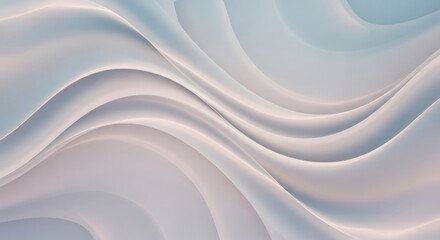 Poster - Soft Pastel Waves Flowing Abstract Background Texture Design