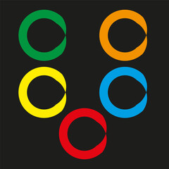 Poster - Colorful ring pattern. Abstract circular shapes. Vibrant open elements. Vector illustration.