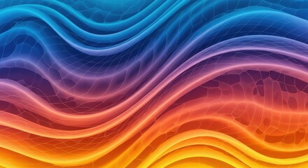 Poster - Vibrant Swirling Waves Gradient Abstract Background with Tiny Sparks