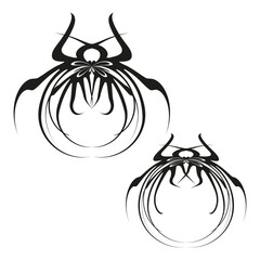 Abstract spider shapes. Insect creature pattern. Stylized arachnid elements. Vector illustration.