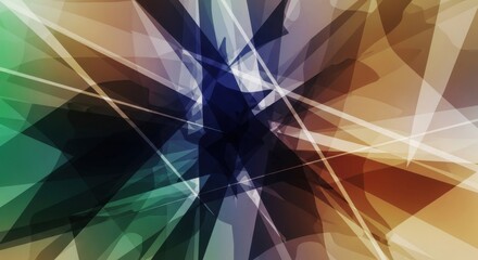Poster - Dynamic Geometric Abstract Background with Light Streaks and Vibrant Colors