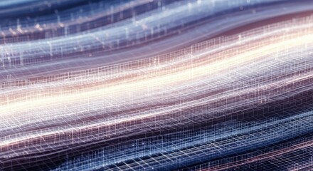 Poster - Abstract Background Flowing Lines of Light Particles and Digital Data Streams