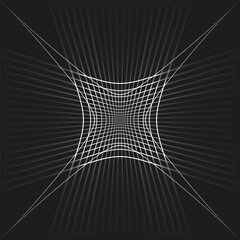 Poster - Abstract geometrical star. Intricate wireframe structure. Vector mesh illustration. Symmetrical stellar configuration.