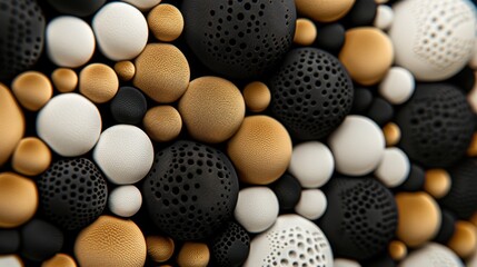 Poster - Textured spheres in various colors and sizes create visually striking pattern, evoking sense of depth and intrigue