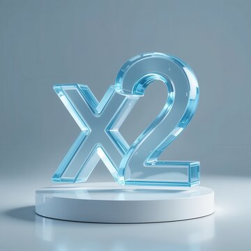 Captivating display of transparent X2 emblem, highlighting double the impact concept