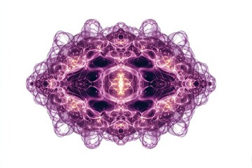Aufkleber - Abstract purple symmetrical pattern with glowing center on white background