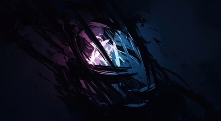 Poster - Energetic Abstract Background with Neon Purple and Blue Light Effects