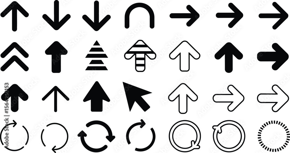 Arrow collection vector set directional signs and symbols up down right ...