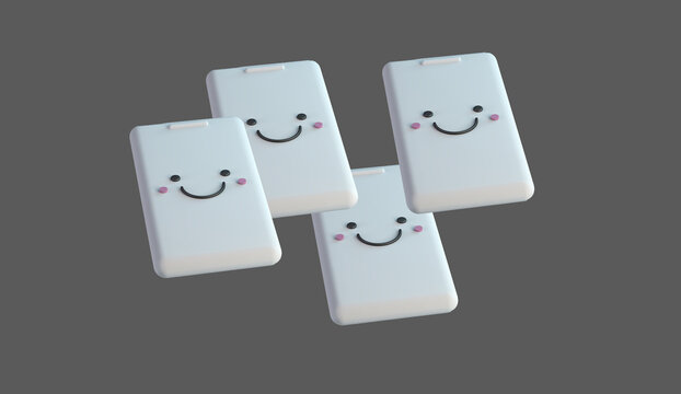 3D Browser Tabs with Cute and Playful Facial Expressions Illustrating Happy and Sad Emotions UI web 