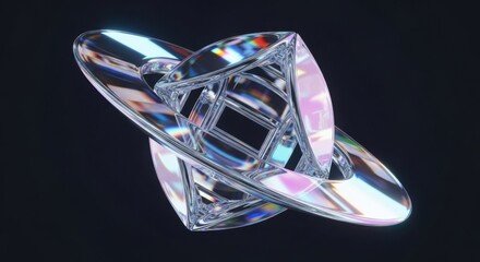Poster - Abstract Background Crystal Geometric Shape Abstract Background