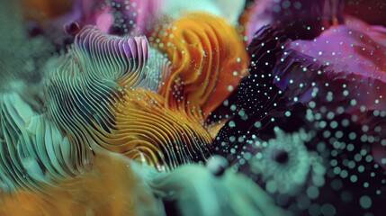 Poster - Abstract layered forms in vibrant colors.