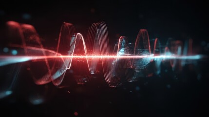 Fototapete - Abstract representation of sound waves with vibrant colors.
