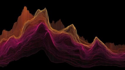 Poster - Abstract multicolored mountain range graphic design.
