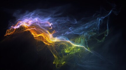 Fototapete - Abstract design of colorful particles in motion.