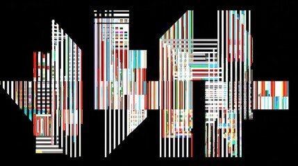 Poster - Abstract composition of colorful shapes and lines.