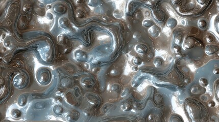 Poster - Abstract metallic texture with flowing shapes.