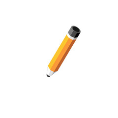 Poster - A vibrant 3D icon depicting a sharp yellow pencil with a black eraser perfect for design and editing tasks
