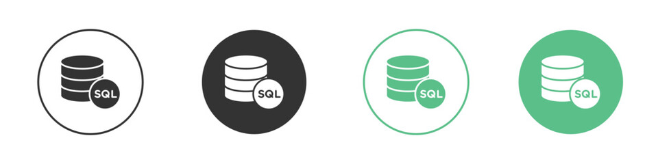 SQL icon symbol illustration doodle set. EPS10