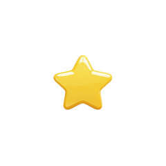 Poster - Shiny Golden Star Icon with Realistic 3D Rendering and Transparent Background for Gaming and User Interface Design Elements
