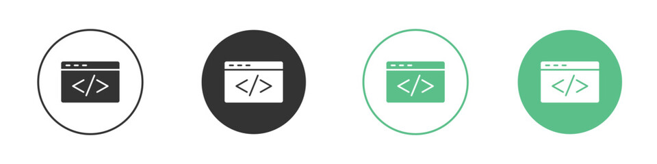 Web Code icon symbol illustration doodle set. EPS10