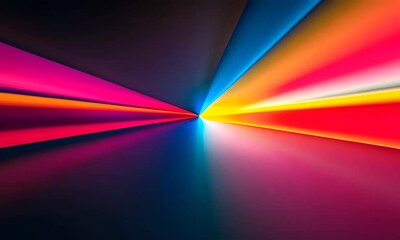 Fototapete - Vibrant light beams create dynamic patterns in colorful abstract display