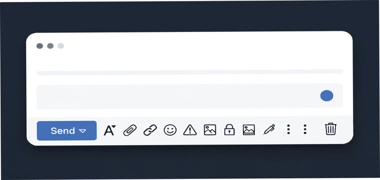 Interface of email application with Send button on dark background