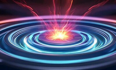 Poster - Exploring the beauty of swirling colors and light in a hypnotic circular pattern display