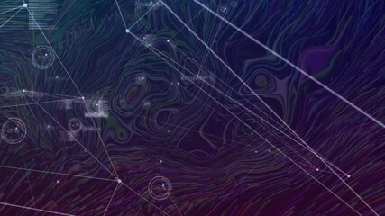 Poster - White nodes appearing and linking on dark background, forming network for visualizing data flow
