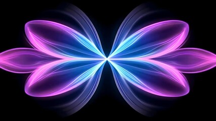 Poster - colorful butterfly shapes created with light in a dark background