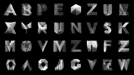 Aufkleber - Abstract, stylized representation of the alphabet.
