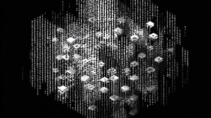 Poster - Abstract design of numerous small shapes and text elements.