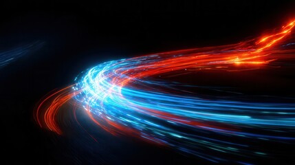 Poster - Abstract swirling lines of vibrant light.