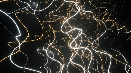 Poster - Abstract design of interwoven luminous lines.