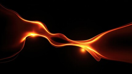 Poster - Abstract design with flowing, fiery orange lines on black background.