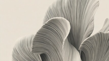 Poster - Abstract design of layered, flowing forms in light gray.