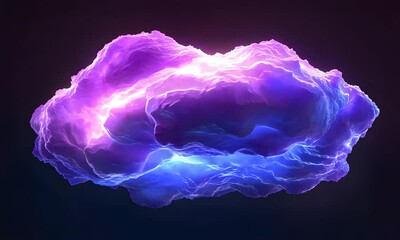 Poster - Colorful cloud formation glows with vibrant hues in digital artwork