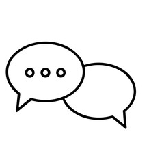 Poster - Two simple speech bubbles, one with ellipsis, representing a conversation or communication.