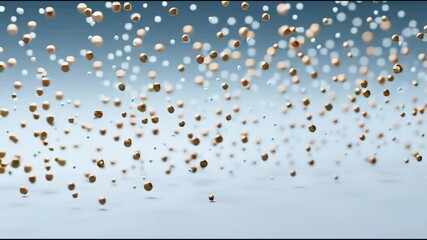 Poster - Cube radiating tiny gold coins symbolizing abundant wealth and the digital currency explosion in modern economy. Bitcoin Wealth Expansion – Animated Video Version