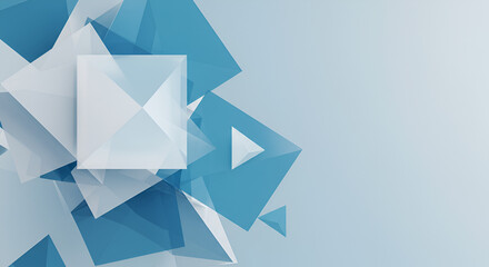 Poster - Abstract background with light blue geometric shapes creating a modern aesthetic