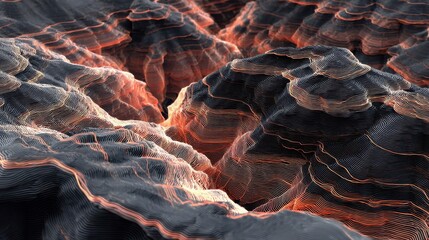 Poster - Abstract design of undulating terrain.