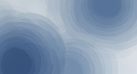Poster - Elegant watercolor circles abstract background with calming shades of blue gradient