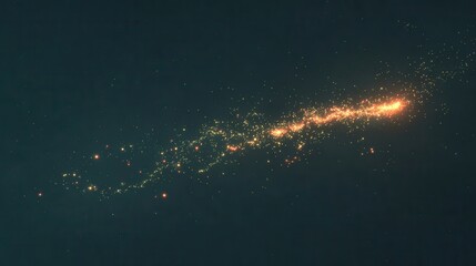 Fototapete - Abstract design with golden sparks on a dark background.