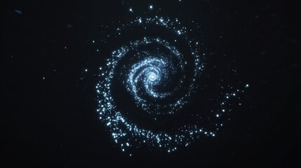 Poster - Spiral galaxy pattern of light particles.