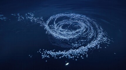 Fototapete - Abstract swirling particles in a dark space.