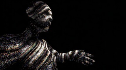 Aufkleber - Abstract figure with textured form.
