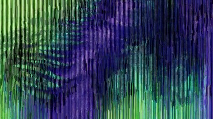 Poster - Abstract vertical lines in vibrant teal, green, and indigo hues.