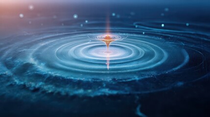 Fototapete - Abstract design of concentric circles with a central vortex.